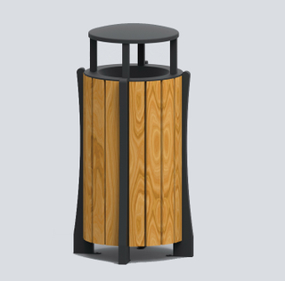 Fashionable Outdoor waste can with plastic wood HW-517