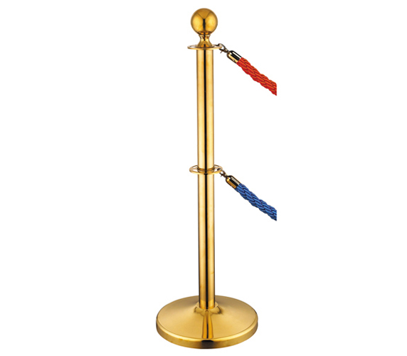 Titanium Color Double Crowd Control Posts with Ropes for Concert