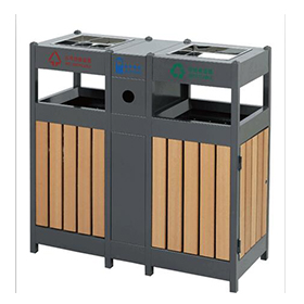 Rubbish Bin for Outdoor with Wooden Material HW-307