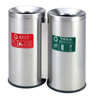 Swing tops Outdoor waste can with stainless steel HW-92