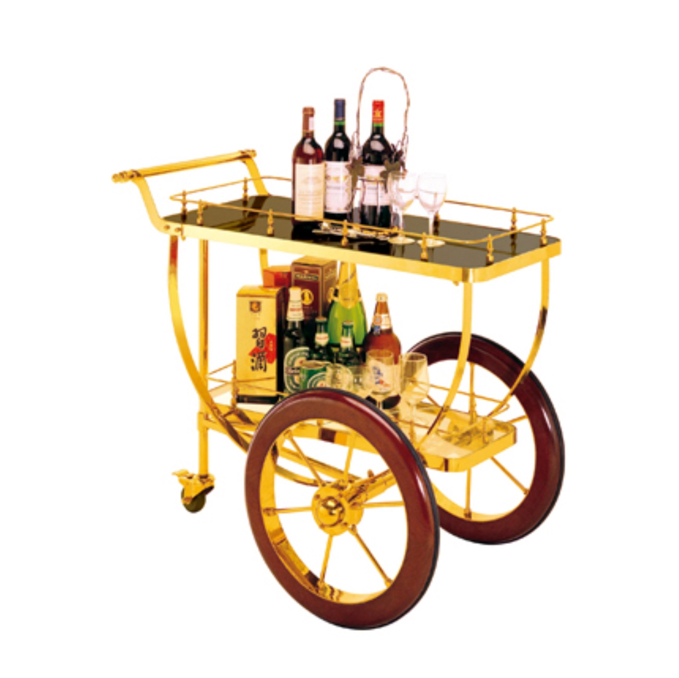 Luxury Liquor and Service Trolly with Stainless Steel for Restaurant (FW-41)