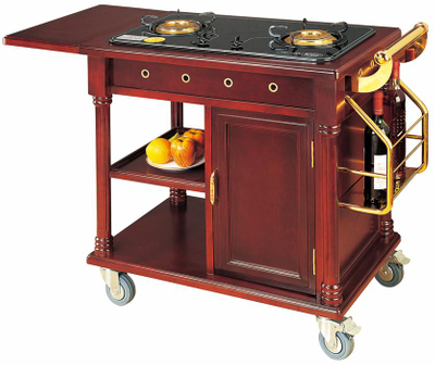 Two Stove Trolley for Cooking with Wood and Titanium (FW-83)