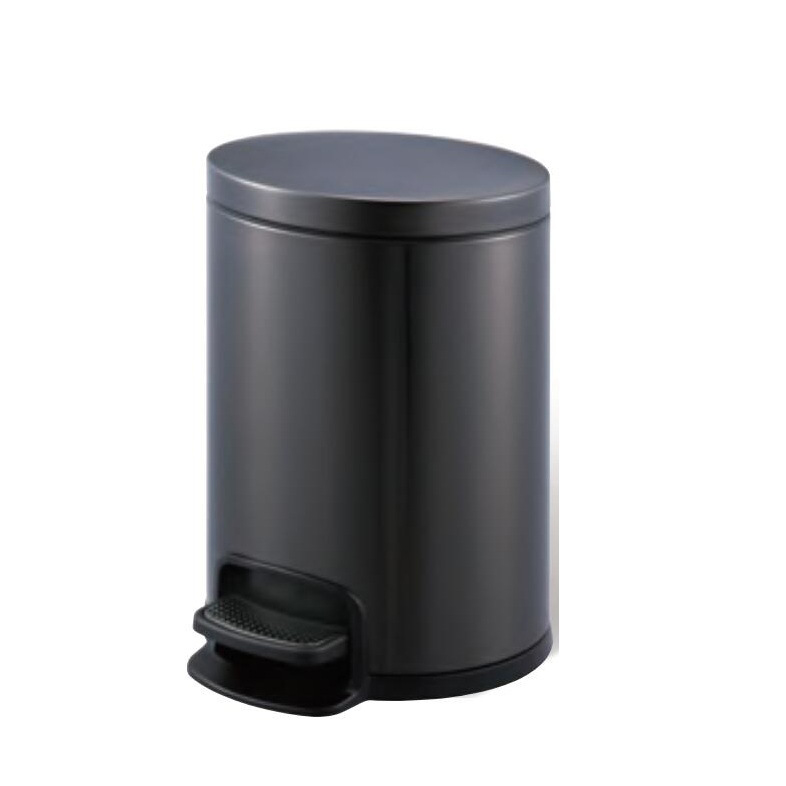 Oval Shape Stainless Steel Foot Pedal Bin with Black Color (12 L/KL-032)