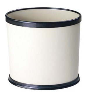 Plastic Waste Bin for Room with Leather Coated KL-36