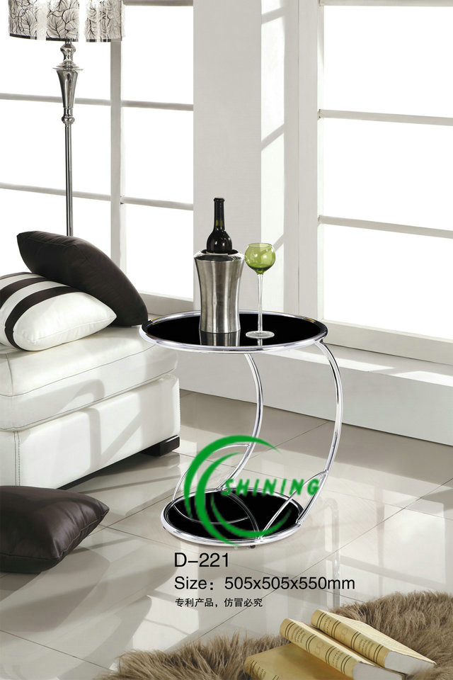 Black Glass Side Table for Hotel Living Room