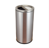 Rounded Stainless Steel Trash can with Flip lid